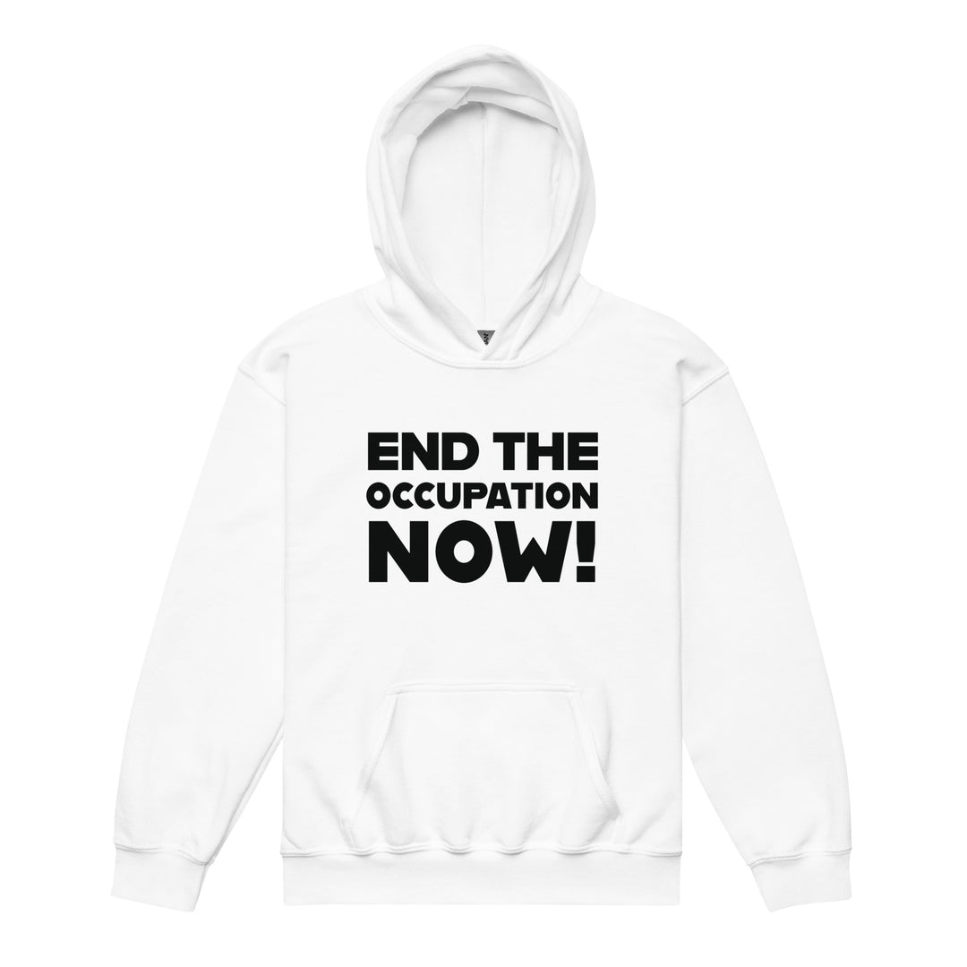 Youth Heavy Blend Hoodie - End the Occupation Now!, White
