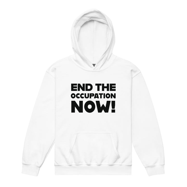 Youth Heavy Blend Hoodie - End the Occupation Now!, White