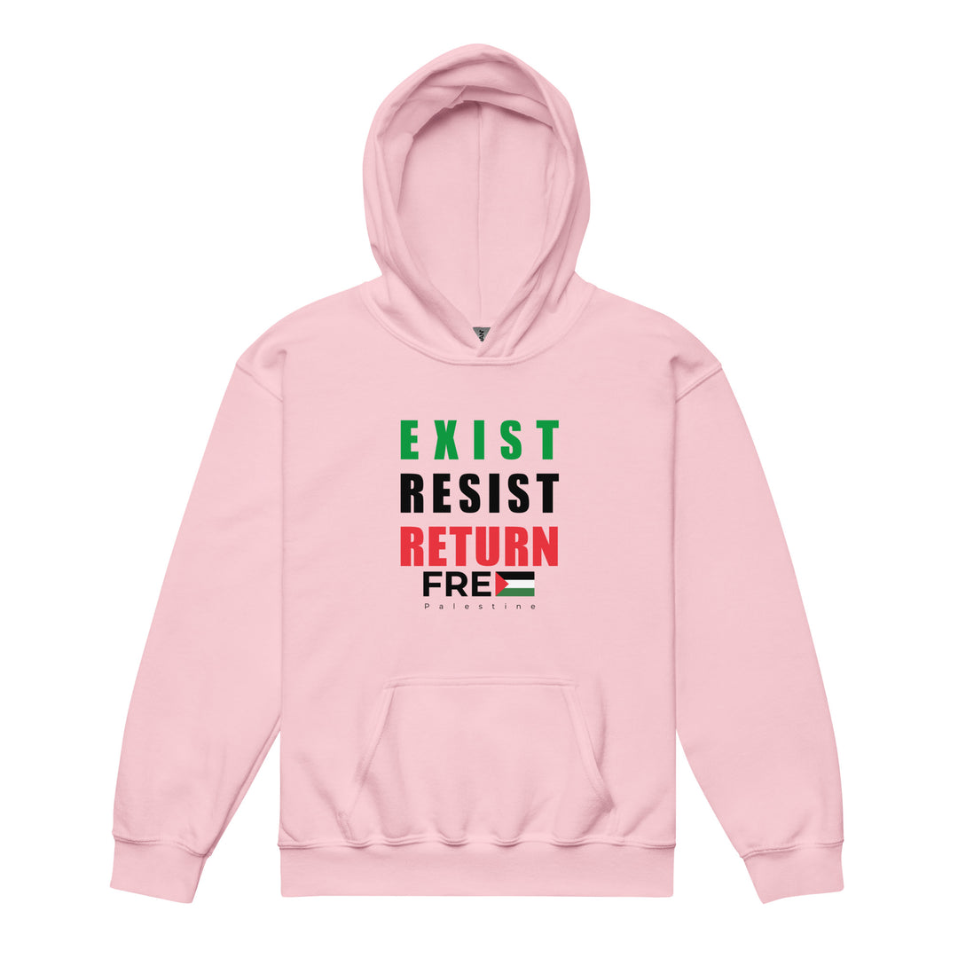 Youth Heavy Blend Hoodie - Exist. Resist. Return., Light Pink