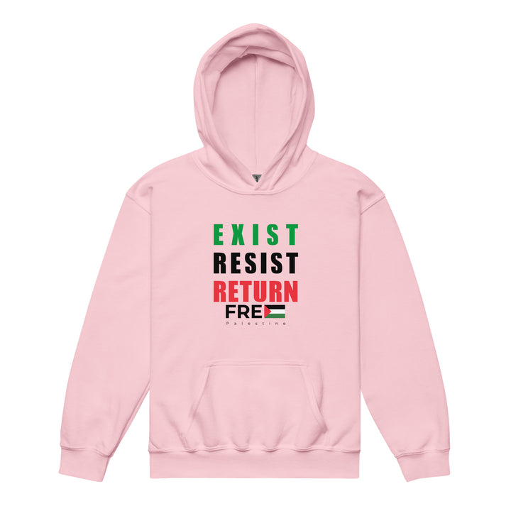 Youth Heavy Blend Hoodie - Exist. Resist. Return., Light Pink