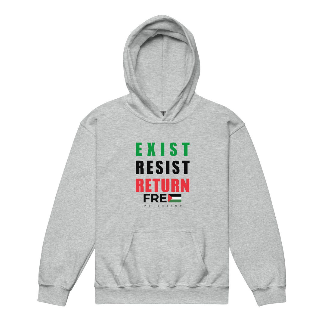 Youth Heavy Blend Hoodie - Exist. Resist. Return., Sport Grey