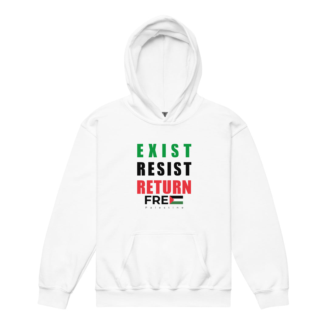 Youth Heavy Blend Hoodie - Exist. Resist. Return., White