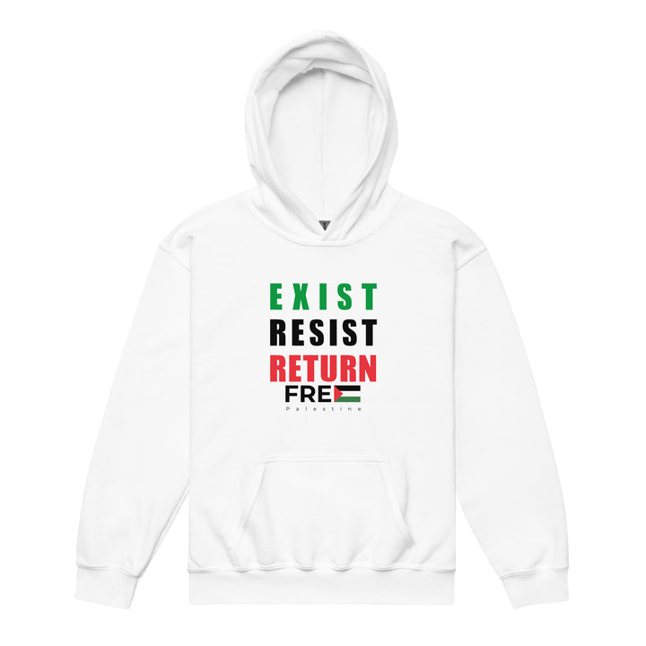 Youth Heavy Blend Hoodie - Exist. Resist. Return., White