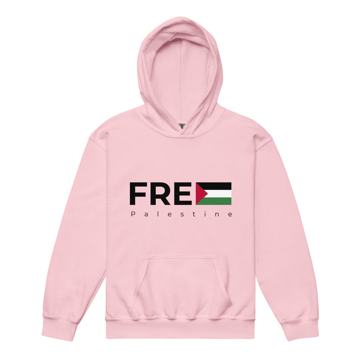 Youth heavy blend hoodie - Free Palestine, Light Pink