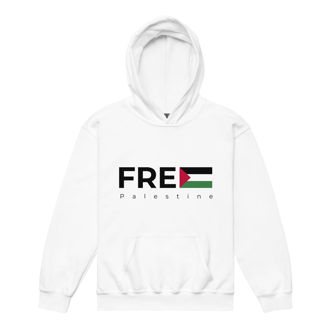 Youth heavy blend hoodie - Free Palestine, White