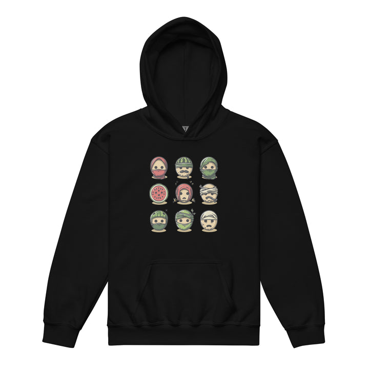 Youth heavy blend hoodie - Palestine Emoji, Black