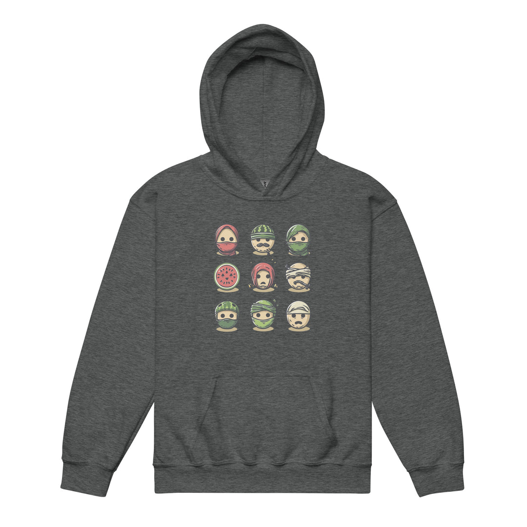 Youth heavy blend hoodie - Palestine Emoji, Dark Heather