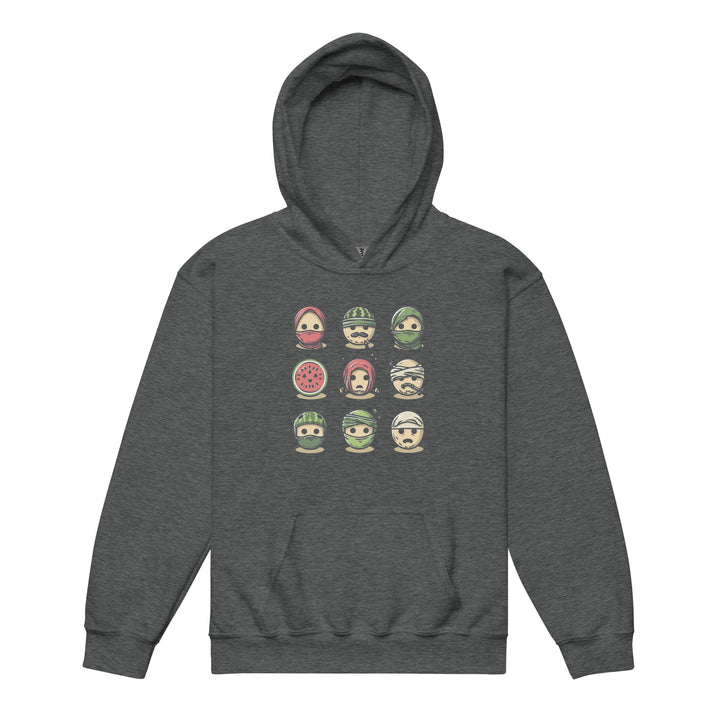 Youth heavy blend hoodie - Palestine Emoji, Dark Heather