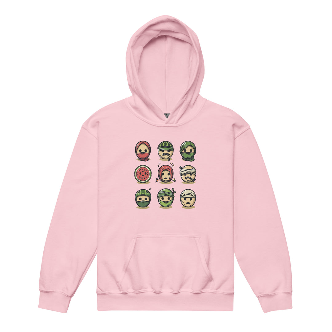 Youth heavy blend hoodie - Palestine Emoji, Light Pink