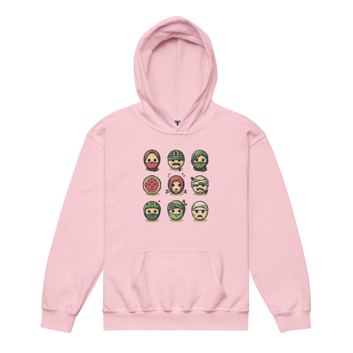 Youth heavy blend hoodie - Palestine Emoji, Light Pink