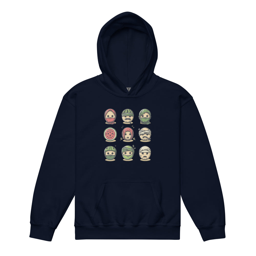 Youth heavy blend hoodie - Palestine Emoji, Navy
