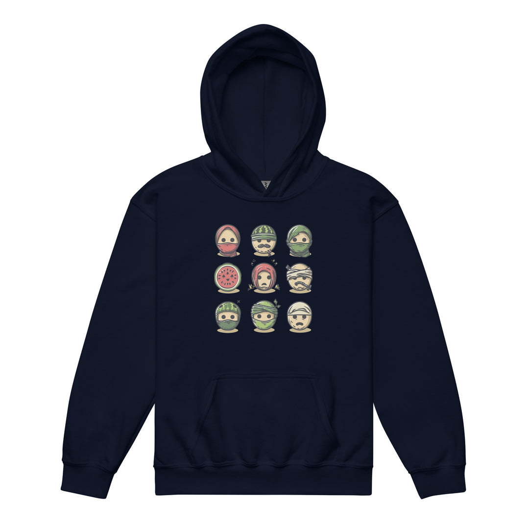 Youth heavy blend hoodie - Palestine Emoji, Navy