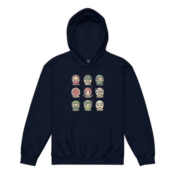 Youth heavy blend hoodie - Palestine Emoji, Navy
