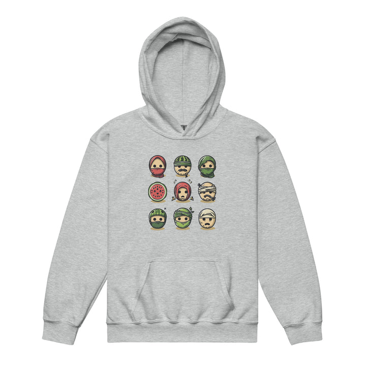Youth heavy blend hoodie - Palestine Emoji, Sport Grey