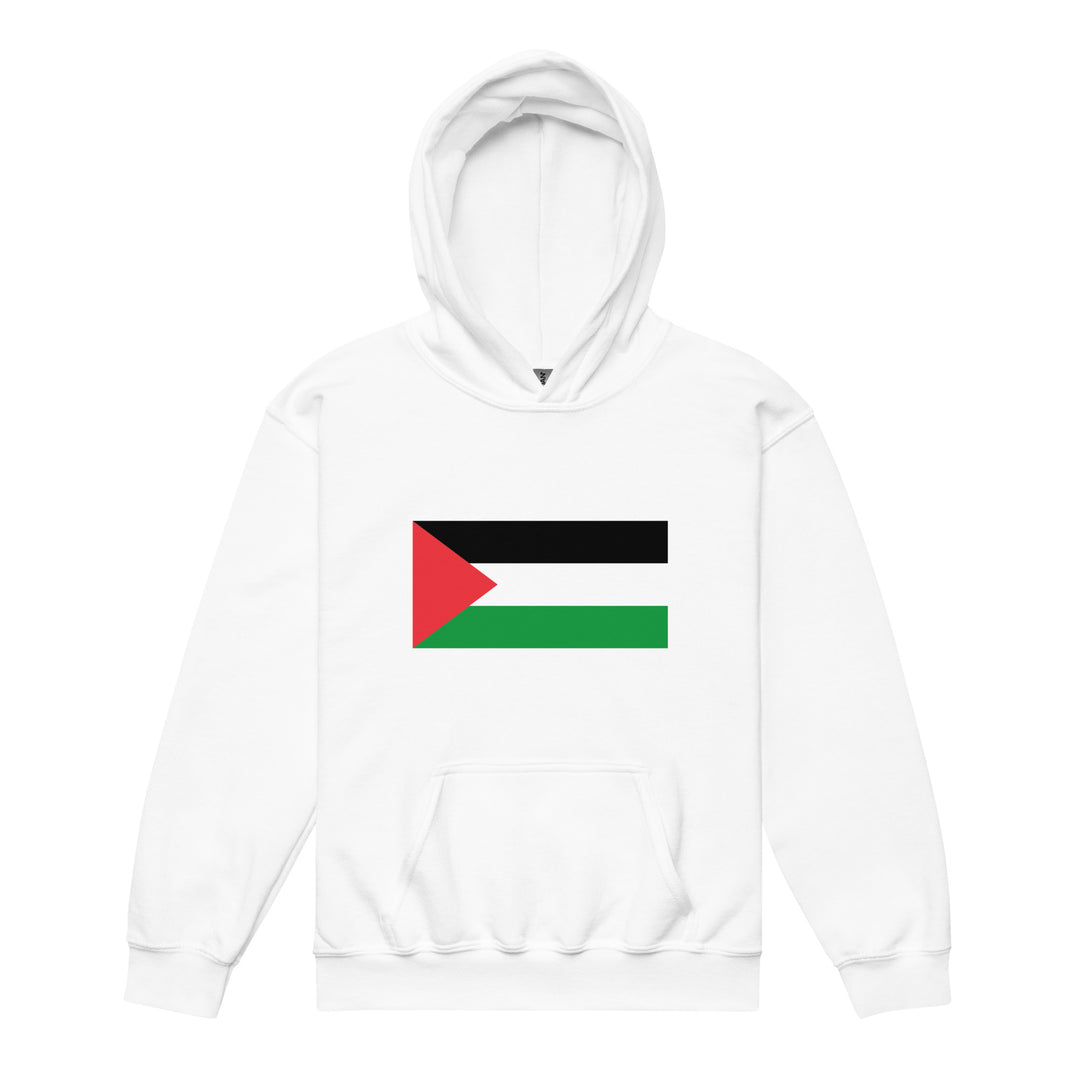 Youth heavy blend hoodie - Palestine Flag, White