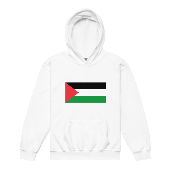 Youth heavy blend hoodie - Palestine Flag, White