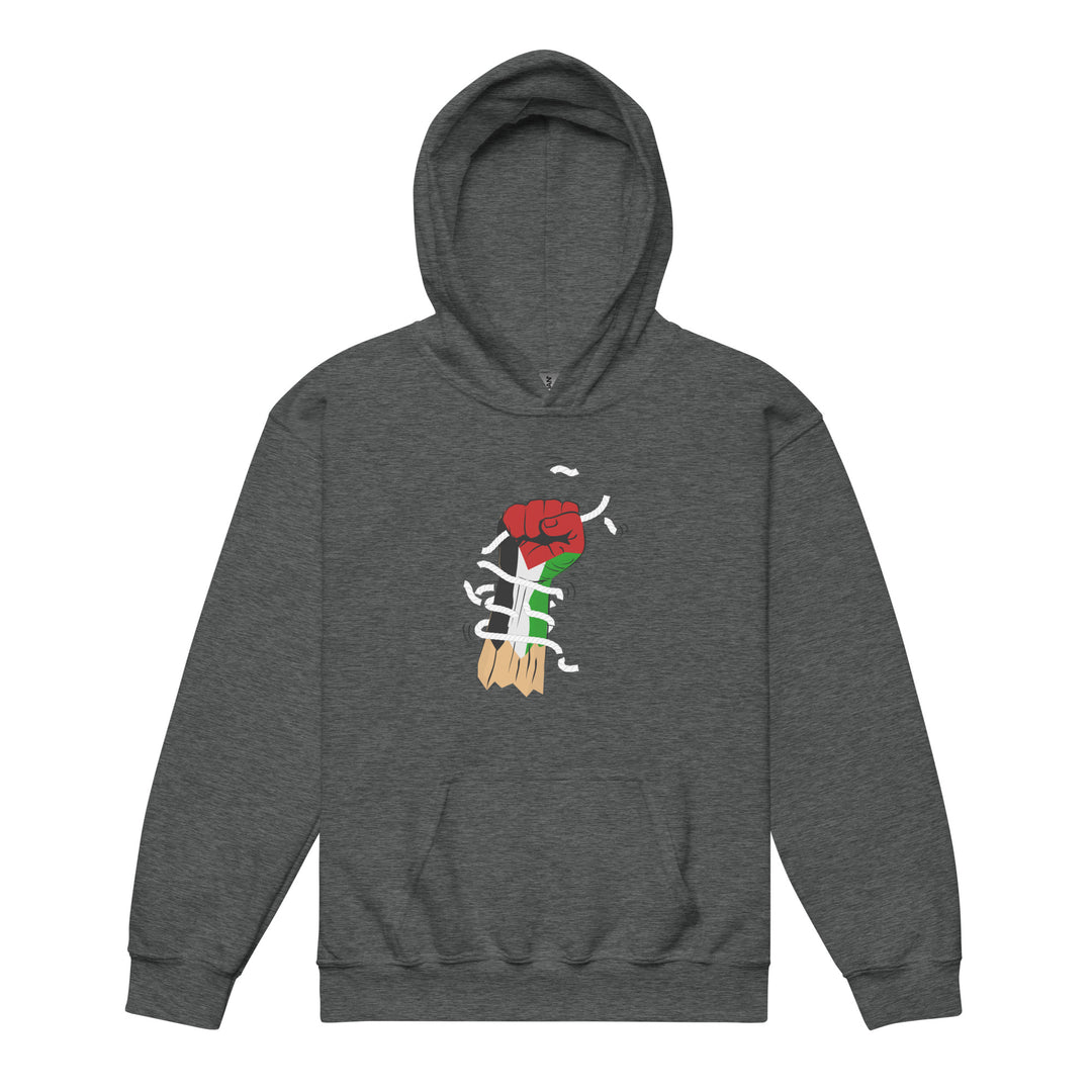 Youth heavy blend hoodie - Palestine Hand, Dark Heather