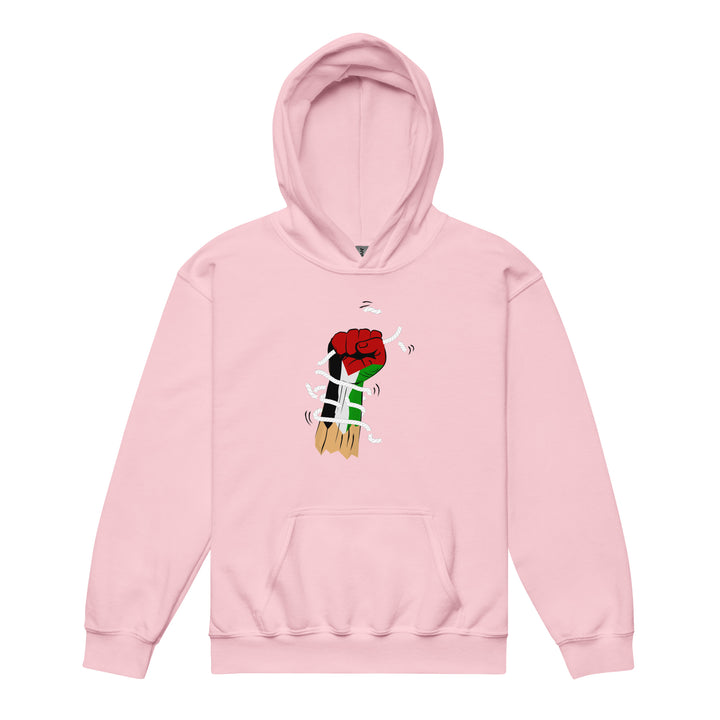 Youth heavy blend hoodie - Palestine Hand, Light Pink