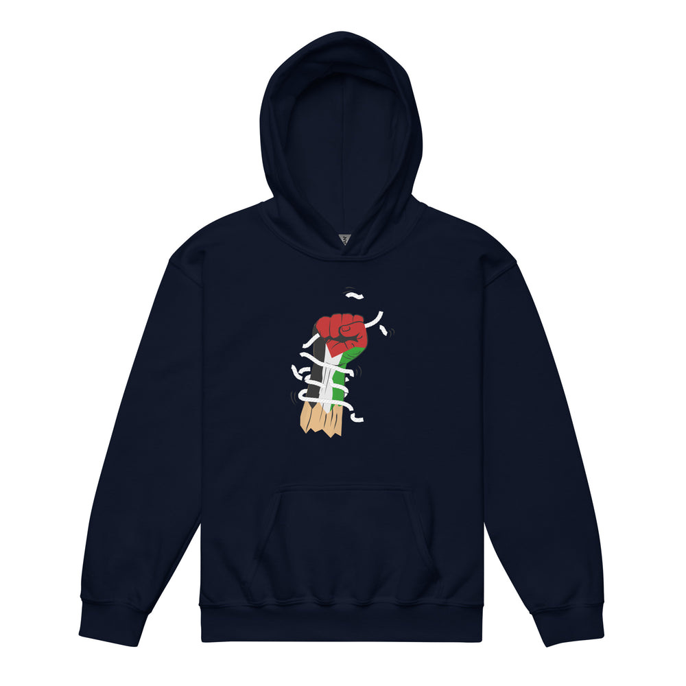Youth heavy blend hoodie - Palestine Hand, Navy