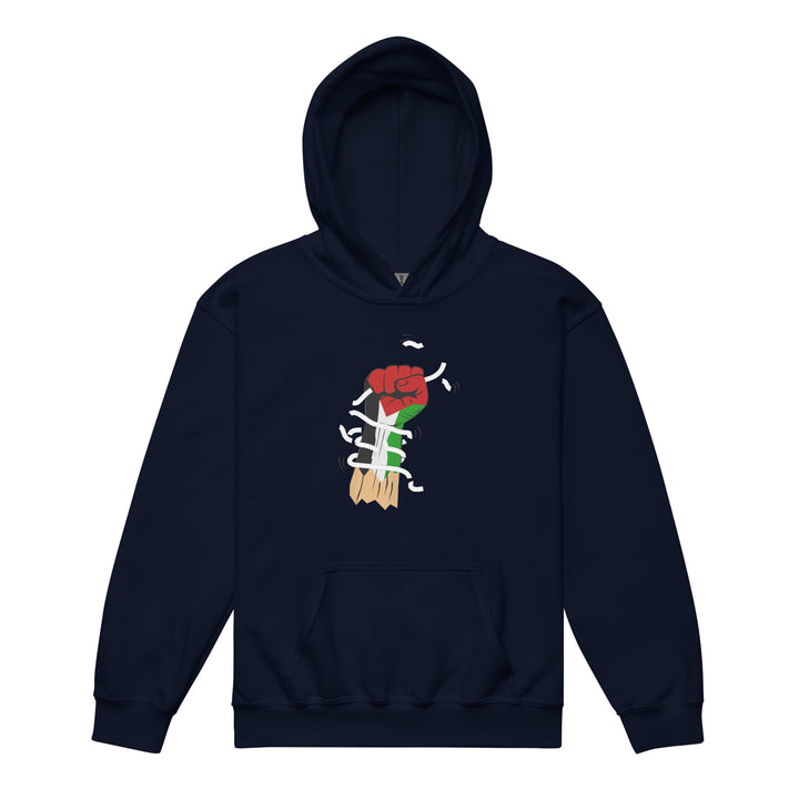 Youth heavy blend hoodie - Palestine Hand, Navy