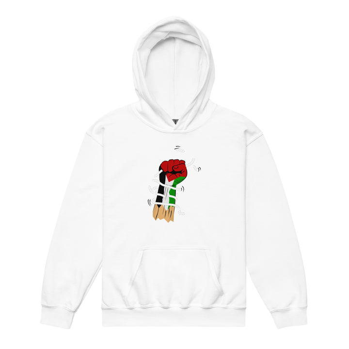 Youth heavy blend hoodie - Palestine Hand, White