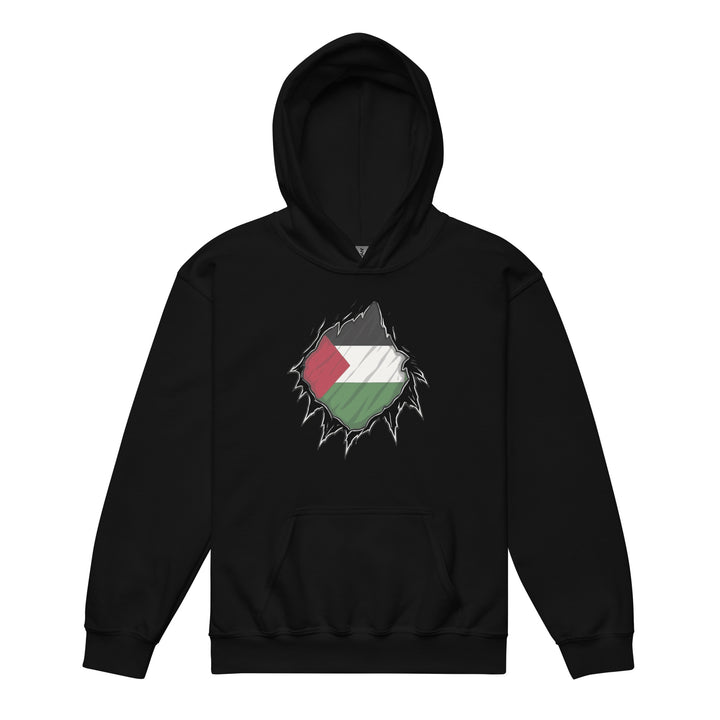Youth heavy blend hoodie - Palestine Hero, Black