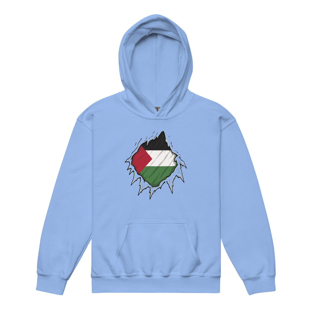 Youth heavy blend hoodie - Palestine Hero, Carolina Blue