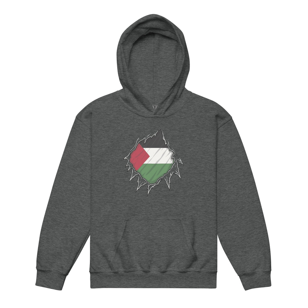 Youth heavy blend hoodie - Palestine Hero, Dark Heather