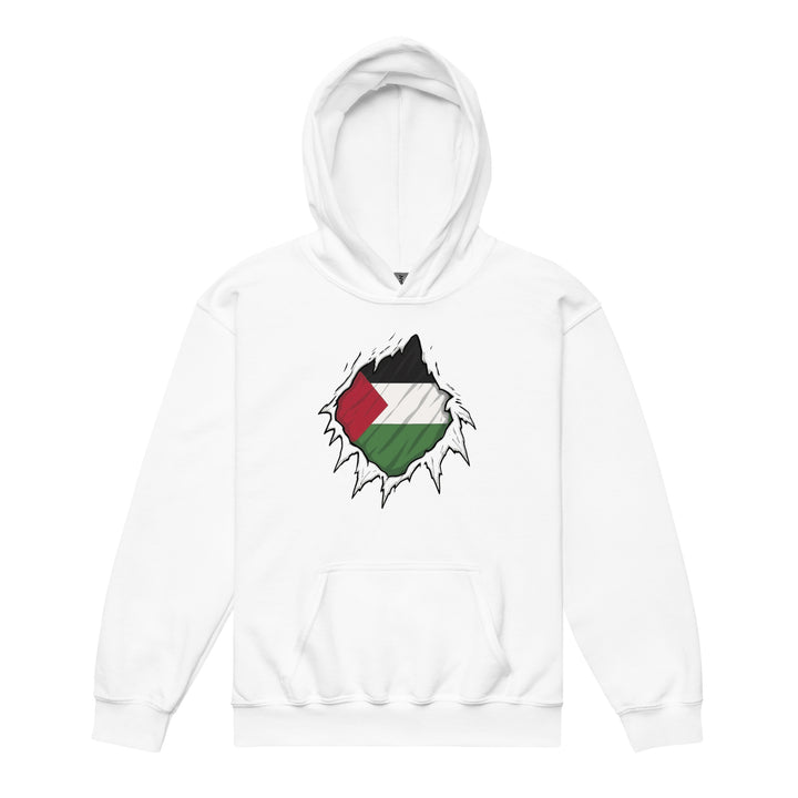 Youth heavy blend hoodie - Palestine Hero, White
