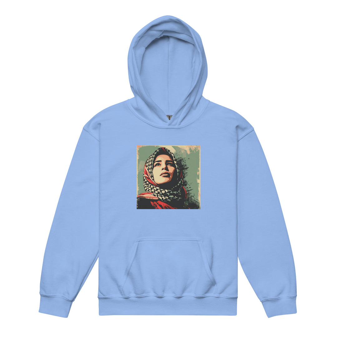 Youth heavy blend hoodie - Palestine Hope, Carolina Blue