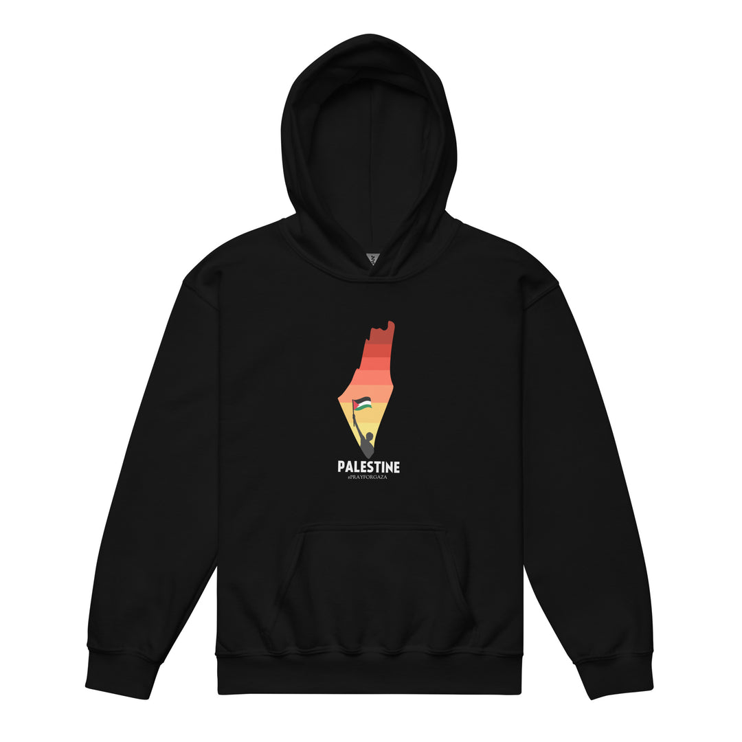 Youth heavy blend hoodie - Palestine Map, Black