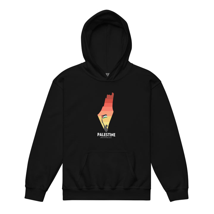 Youth heavy blend hoodie - Palestine Map, Black