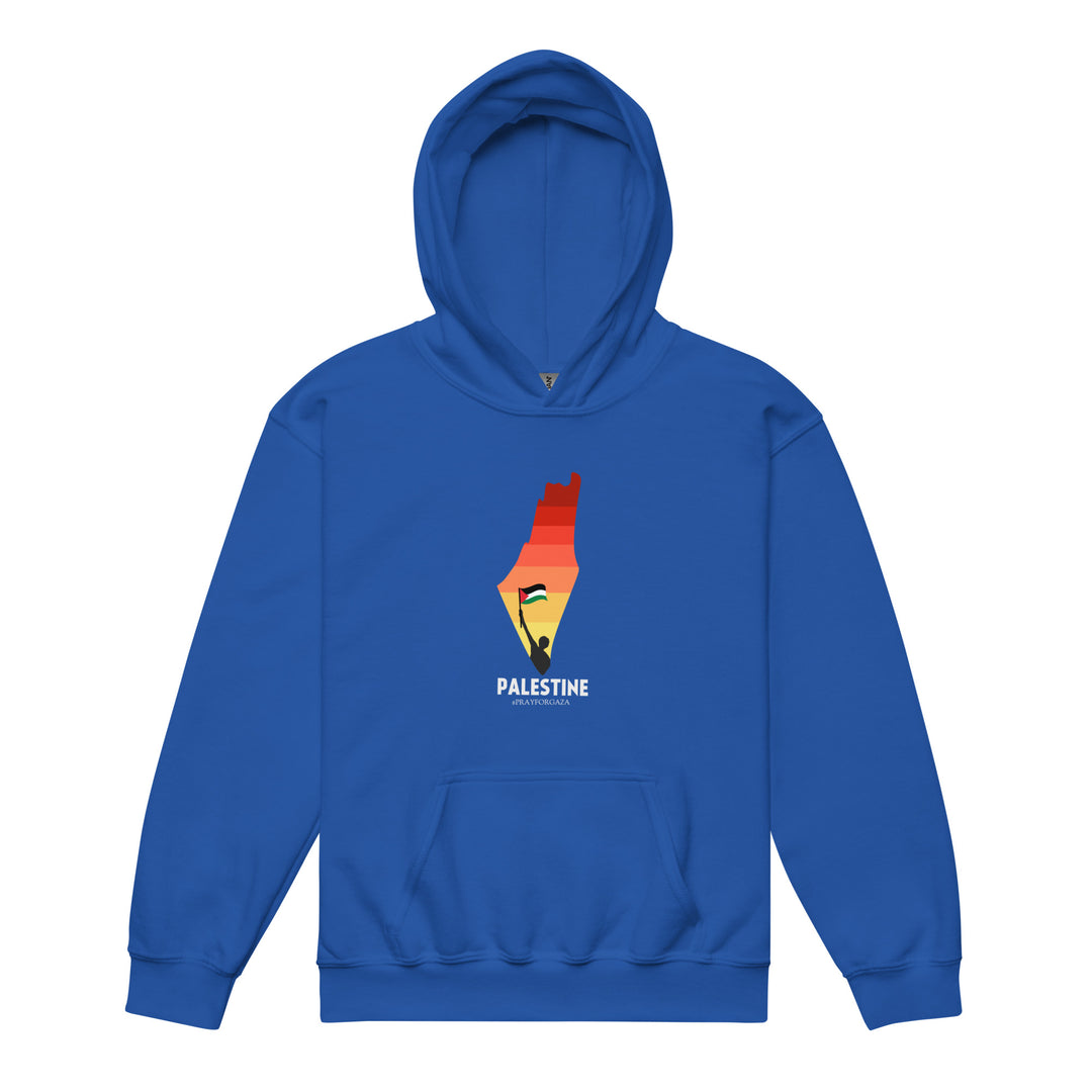 Youth heavy blend hoodie - Palestine Map, Royal