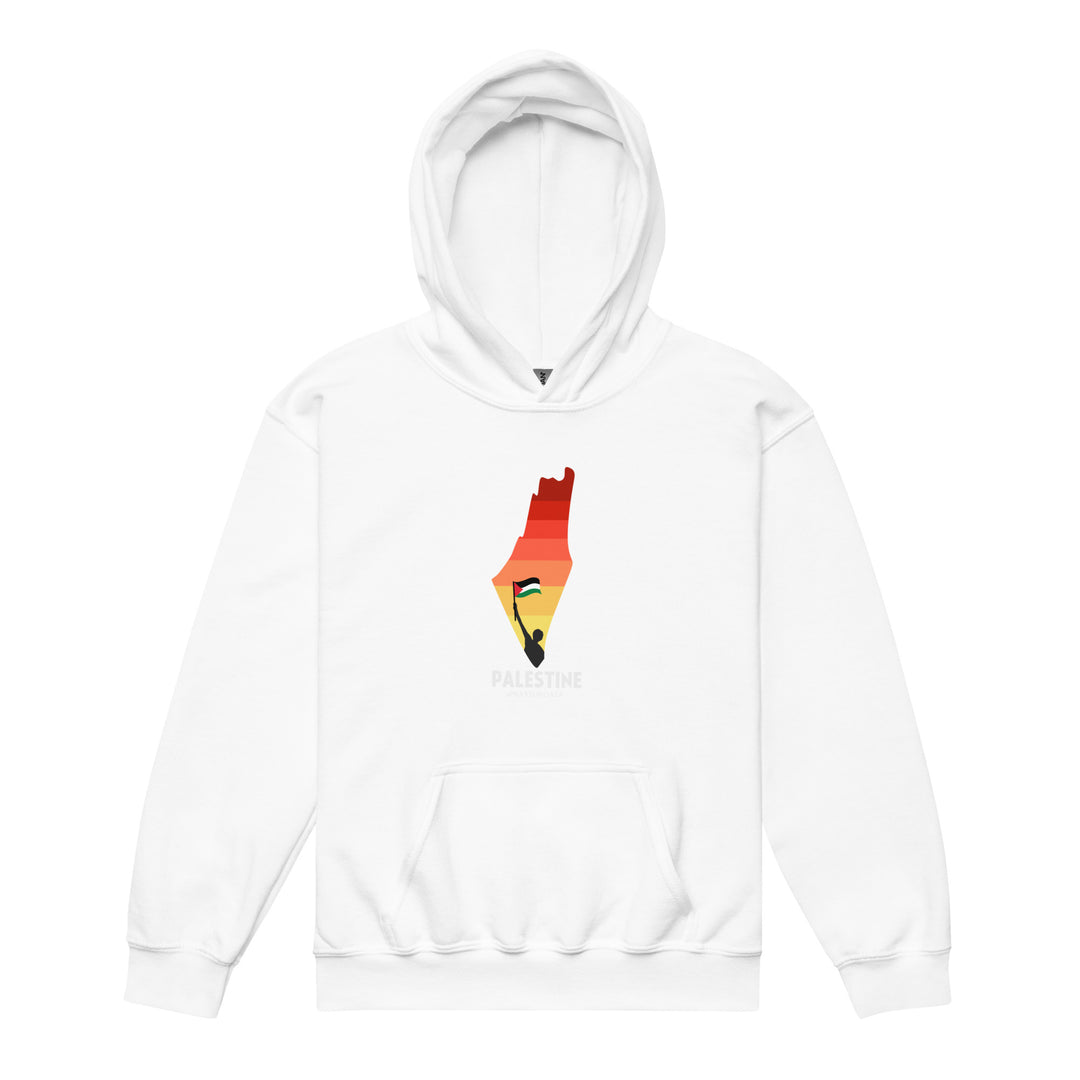 Youth heavy blend hoodie - Palestine Map, White