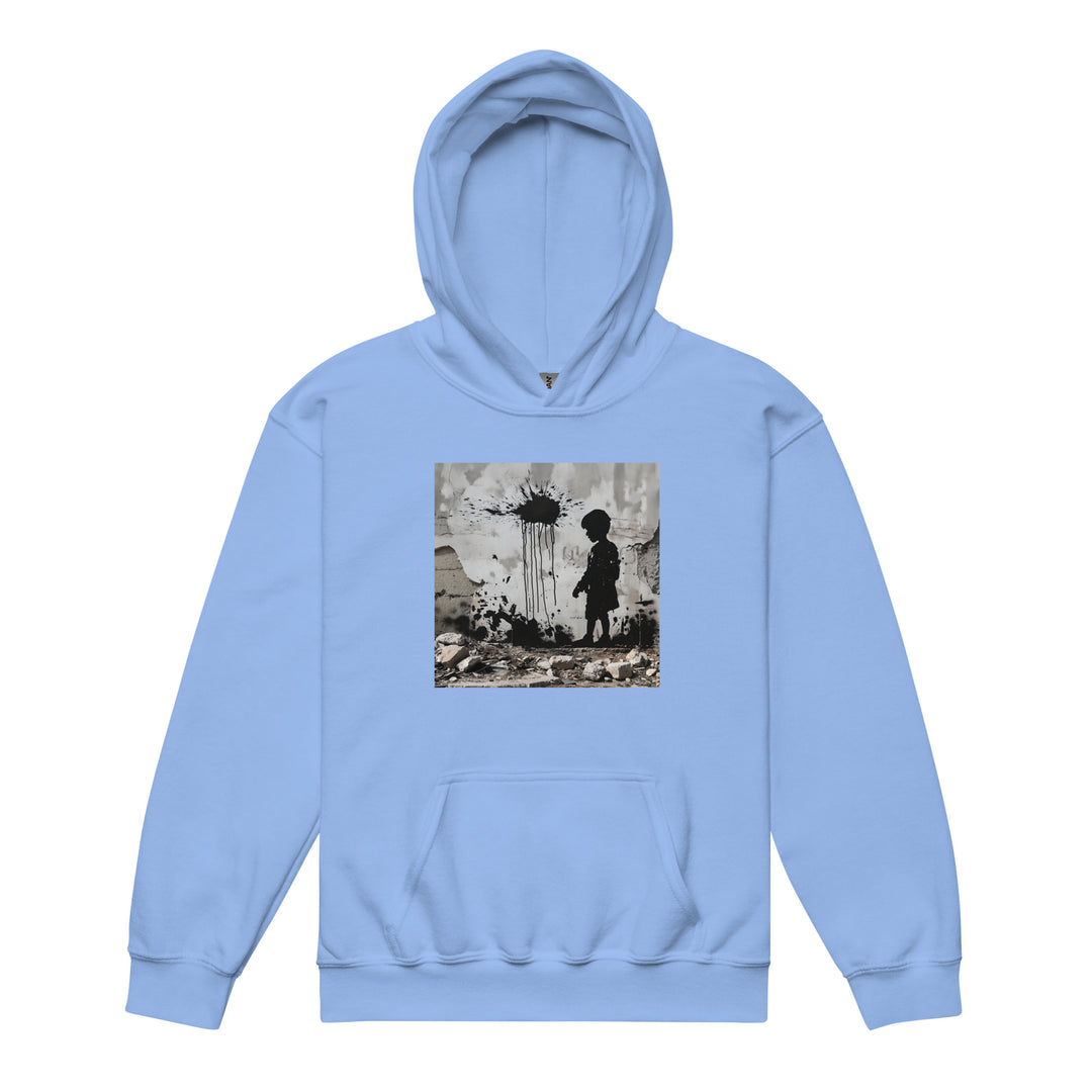Youth heavy blend hoodie - Palestine Wall, Carolina Blue