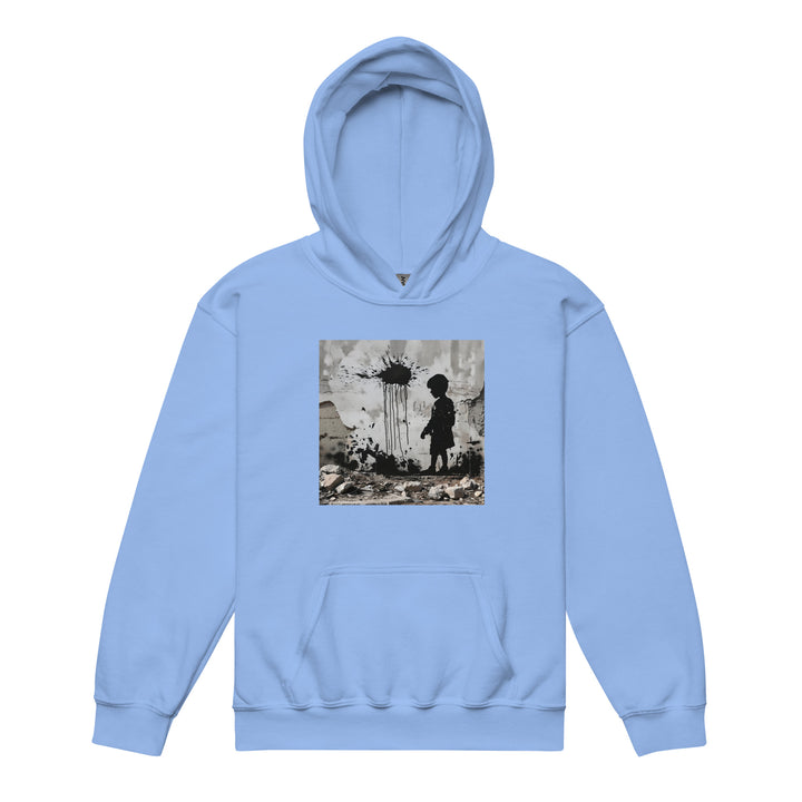 Youth heavy blend hoodie - Palestine Wall, Carolina Blue