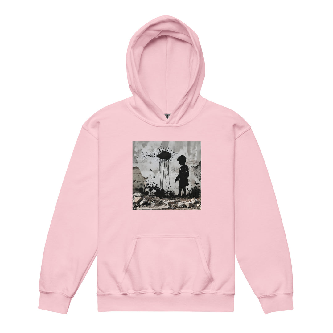 Youth heavy blend hoodie - Palestine Wall, Light Pink