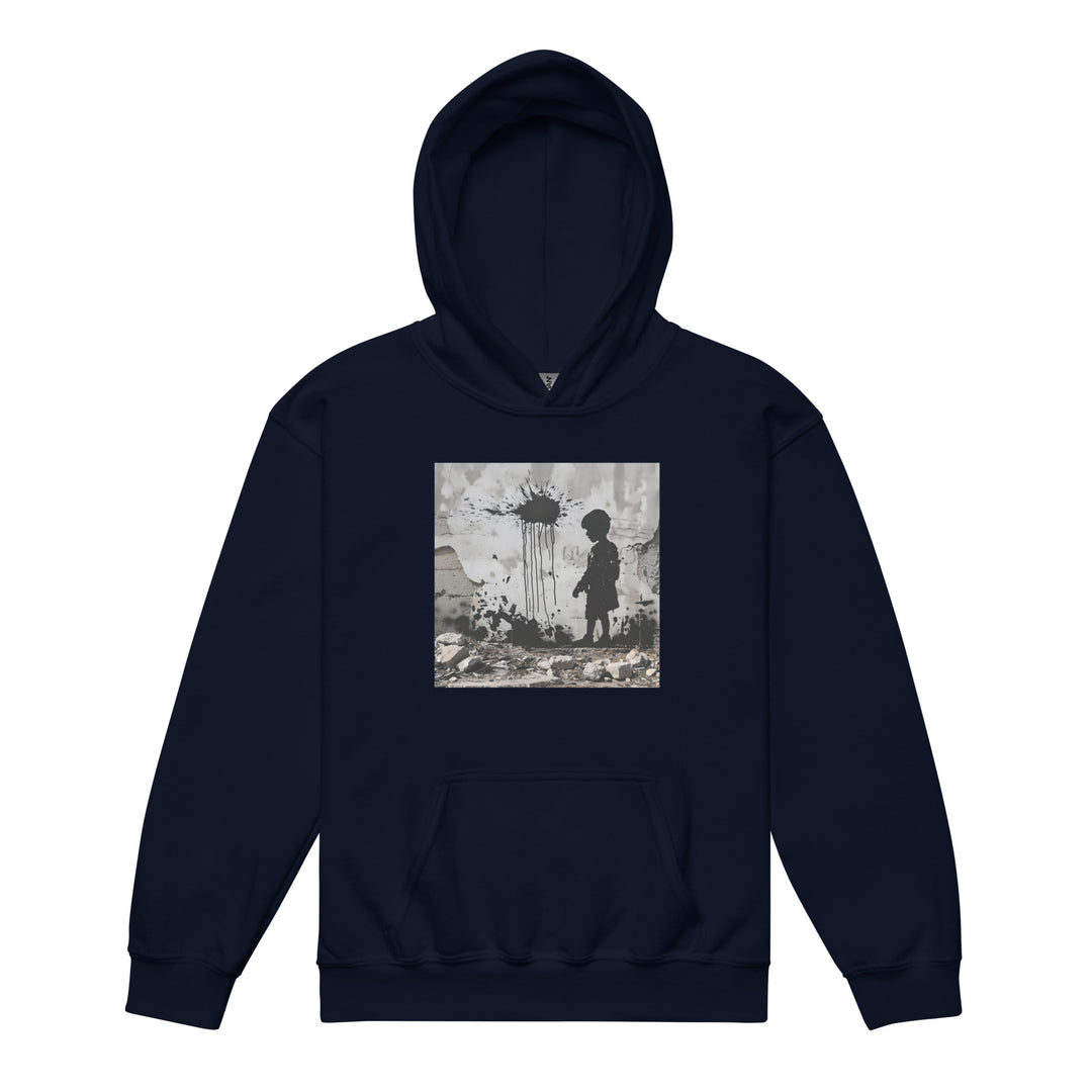 Youth heavy blend hoodie - Palestine Wall, Navy