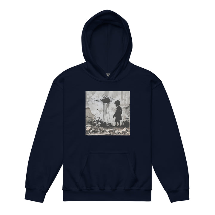 Youth heavy blend hoodie - Palestine Wall, Navy