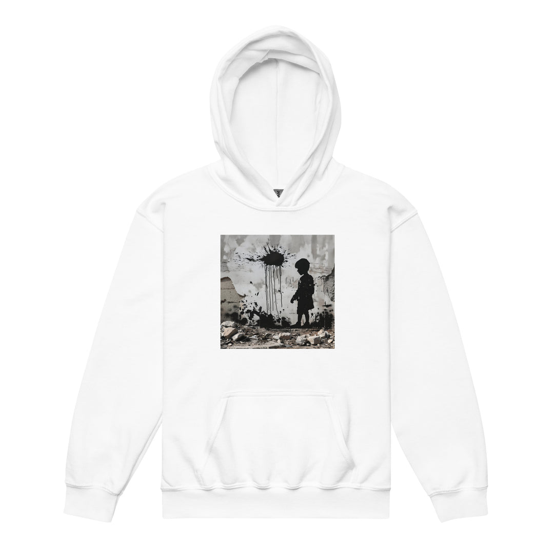 Youth heavy blend hoodie - Palestine Wall, White