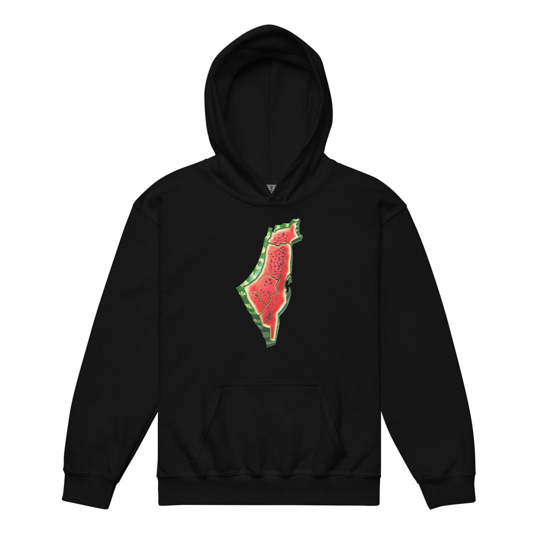 Youth heavy blend hoodie - Palestine Watermelon, Black