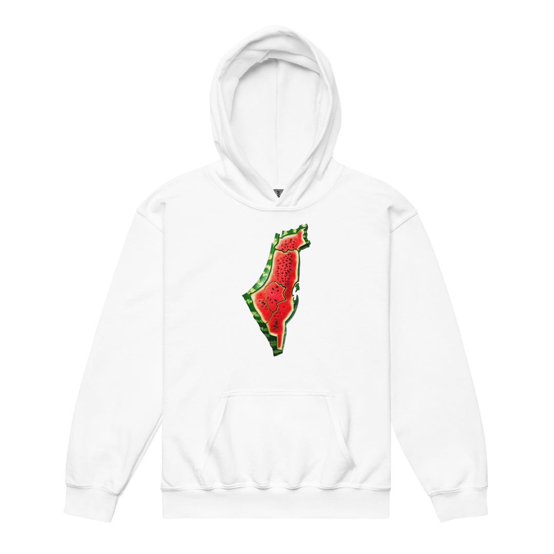 Youth heavy blend hoodie - Palestine Watermelon, White
