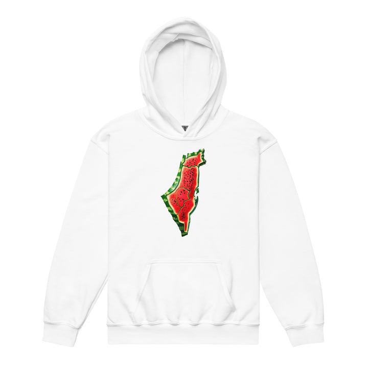 Youth heavy blend hoodie - Palestine Watermelon, White