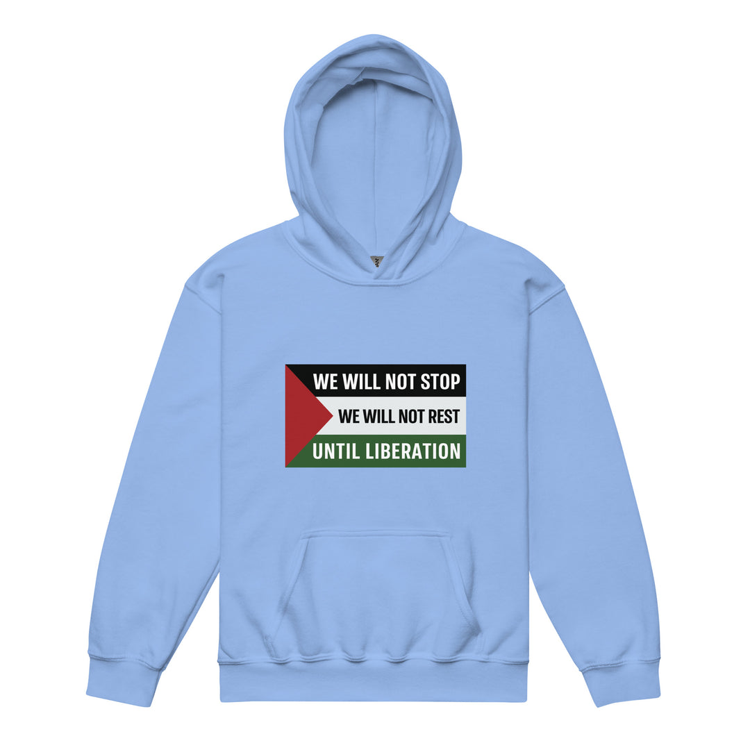 Youth Heavy Blend Hoodie - We Will Not Stop, Carolina Blue