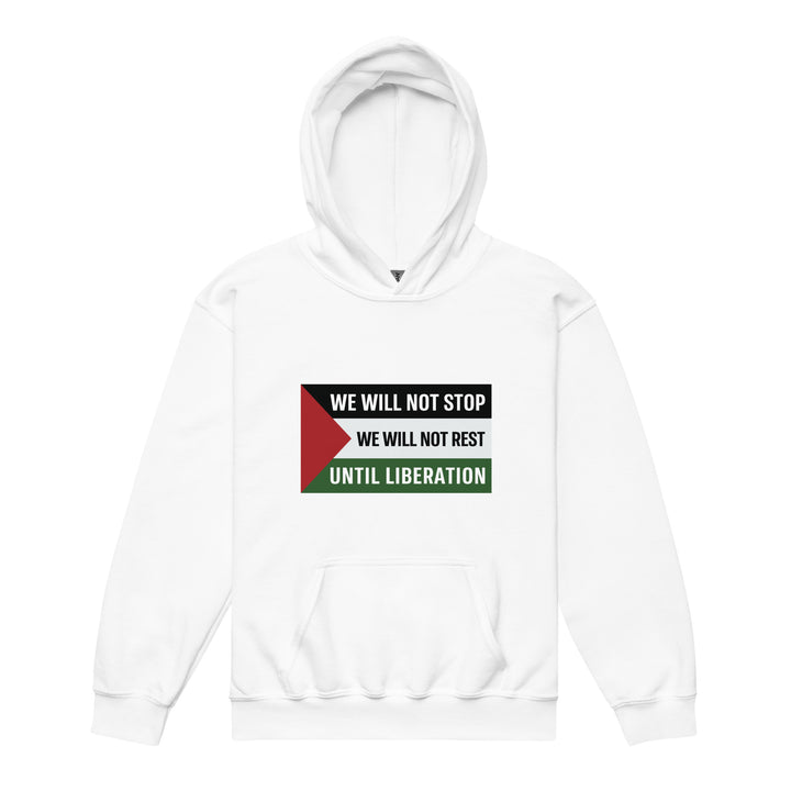 Youth Heavy Blend Hoodie - We Will Not Stop, White