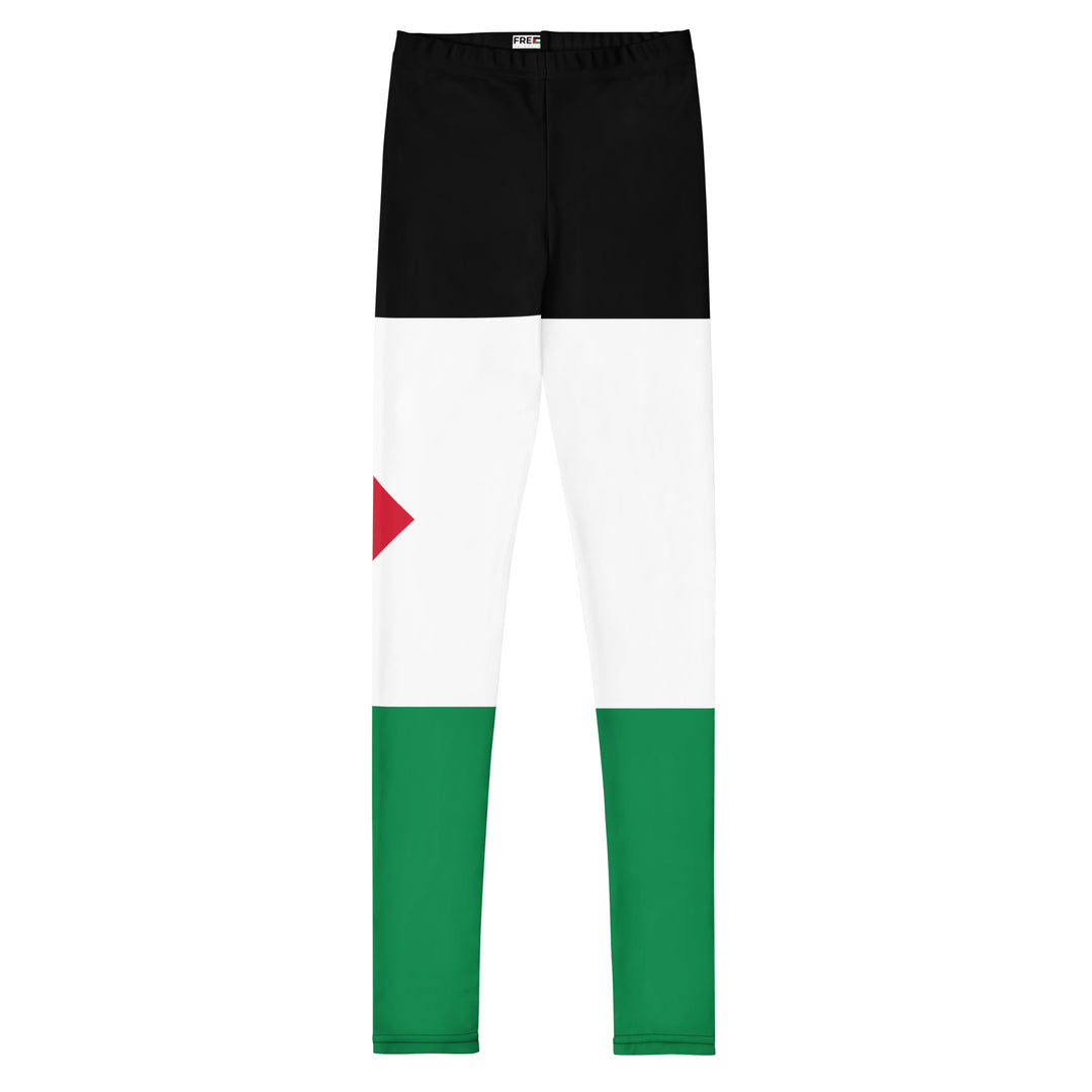 Youth Leggings - Palestine Flag, White