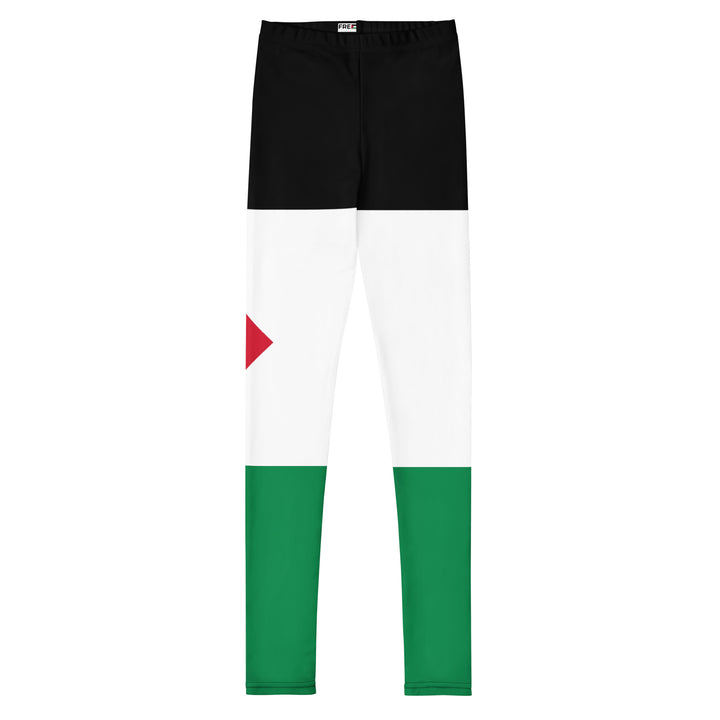 Youth Leggings - Palestine Flag, White