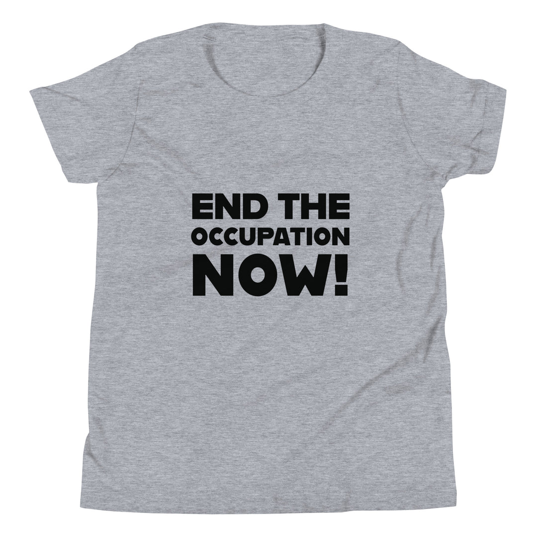 Youth Short Sleeve T-Shirt - End the Occupation Now!, Heather