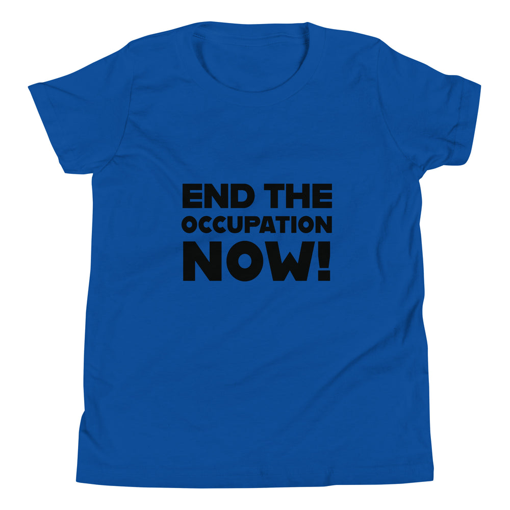 Youth Short Sleeve T-Shirt - End the Occupation Now!, True Royal