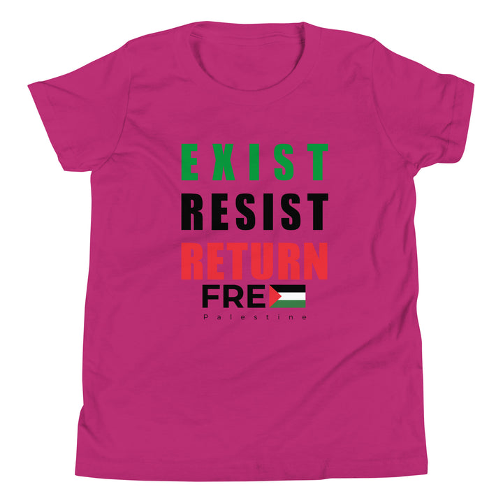 Youth Short Sleeve T-Shirt - Exist. Resist. Return., Berry